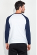 Пуловер мужской  двухцветный,  рукав реглан 895K003 бело-синий