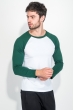 Пуловер мужской  двухцветный,  рукав реглан 895K003 бело-зеленый