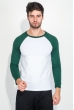 Пуловер мужской  двухцветный,  рукав реглан 895K003 бело-зеленый