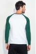 Пуловер мужской  двухцветный,  рукав реглан 895K003 бело-зеленый