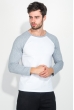 Пуловер мужской  двухцветный,  рукав реглан 895K003 бело-серый