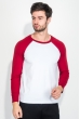 Пуловер мужской  двухцветный,  рукав реглан 895K003 бело-красный