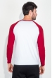Пуловер мужской  двухцветный,  рукав реглан 895K003 бело-красный