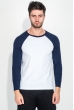 Пуловер мужской  двухцветный,  рукав реглан 895K003 бело-синий