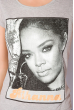 Футболка женская с фотопринтом 148P333-17 Rihanna светло-серый меланж