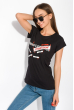 Принтованная женская футболка 147P016-18 черный