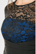 Платье женское пышное, кружевная спинка 37P001 черно-синий