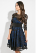 Платье женское пышное, кружевная спинка 37P001 черно-синий