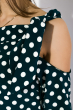 Платье женское с завязками на плече, в горох 69PD1079 бутылочный меланж