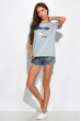 Футболка женская с круглым вырезом 120PAML017 сизый