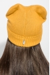 Шапка женская с ушками и стразами 65PF1627 горчичный