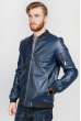 Куртка мужская классика экокожа 636K001 темно-синий