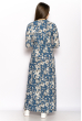 Модное платье с цветочным принтом 628F002 синий