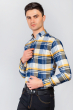 Рубашка яркая мужская 371F010 сине-желтый
