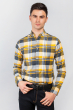 Рубашка яркая мужская 371F010 серо-желтый