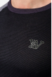Джемпер мужской в полоску 50PD352 черно-фиолетовый