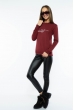 Свитшот женский с надписью 600F001 бордовый