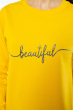 Свитшот женский с надписью 600F001 желтый