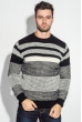 Свитер мужской двухцветное вязание 498F017 черно-молочный
