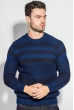 Свитер мужской двухцветное вязание 498F017 сине-чернильный