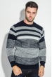 Свитер мужской двухцветное вязание 498F017 сине-серый