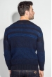 Свитер мужской двухцветное вязание 498F017 чернильно-синий
