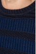 Свитер мужской двухцветное вязание 498F017 чернильно-синий