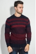 Свитер мужской двухцветное вязание 498F017 сине-бордовый