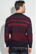 Свитер мужской двухцветное вязание 498F017 сине-бордовый