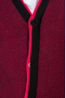 Кардиган мужской приталенный, с потайной застежкой 50PD640 черно-малиновый