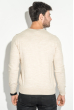 Пуловер мужской с пуговицами по ободку выреза 50PD346 бежево-коричневый