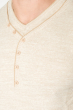 Пуловер мужской с пуговицами по ободку выреза 50PD346 бежево-коричневый