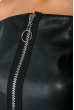 Платье женское с кожаными вставками, короткий рукав 211V001 черный