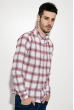 Рубашка мужская в клетку 511F003-4 бело-бордовый