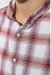 Рубашка мужская в клетку 511F003-4 бело-бордовый