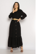 Платье в пол с длинными рукавами 640F001-2 черный