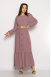 Платье в пол с длинными рукавами 640F001-2 сиреневый