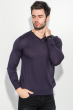 Пуловер мужской однотонный, с полосой по ободку выреза 50PD398 сиреневый меланж