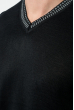 Пуловер мужской однотонный, с полосой по ободку выреза 50PD398 грифельный меланж