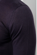 Пуловер мужской однотонный, с полосой по ободку выреза 50PD398 сиреневый меланж