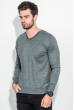 Пуловер мужской однотонный, с полосой по ободку выреза 50PD398 серый меланж