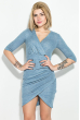 Платье женское с люрексом, вечернее  64PD309-2 голубой , люрикс