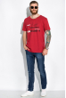 Хлопковая футболка с надписью 148P114-8 бордовый