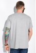 Хлопковая футболка с надписью 148P114-8 светло-серый меланж