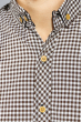 Рубашка мужская мелкая клетка 272F043-3 коричнево-белый