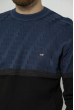 Стильный мужской свитер 85F057 сине-черный