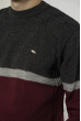 Стильный мужской свитер 85F057 грифельно-бордовый