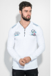 Пуловер мужской (батал) текстовый принт 50PD7154 белый