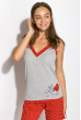 Пижама женская 107P014 серо-красный