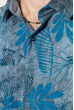 Рубашка мужская принт «Листья» 50PD3002 серо-бирюзовый